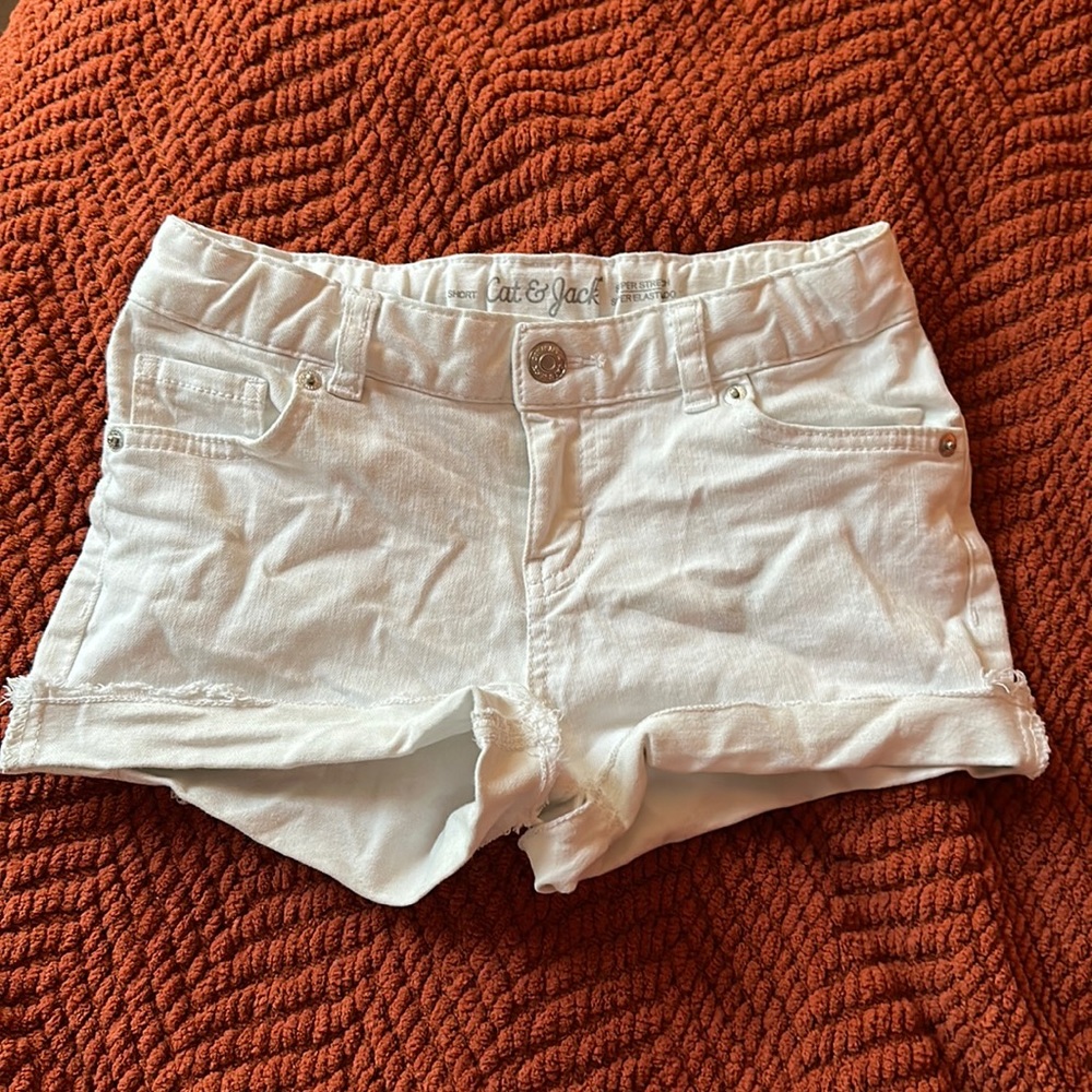 Cat and Jack White jean shorts